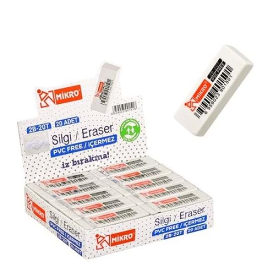 PVC Free Beyaz Silgi-2B-20T-(1Adet Fiyatıdır)-Mikro